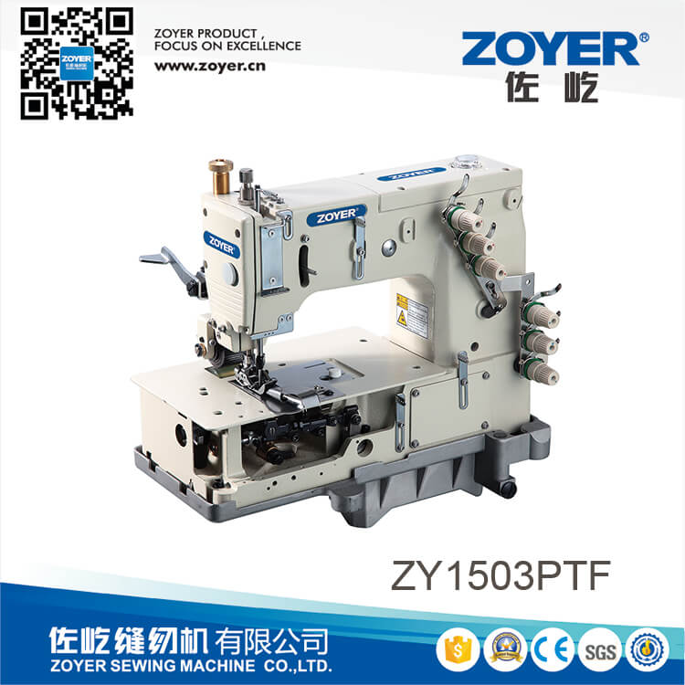 Mesin ZY1503PTF Zoyer 3-jarum untuk Lap Seaming