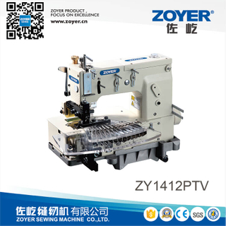 ZY1412PTV Zoyer 12-jarum datar-tempat tidur rantai ganda mesin jahit rantai (TUCK Fabric Seaming)